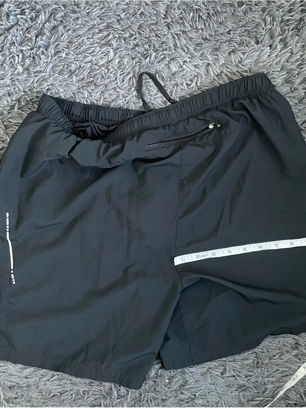 Men Size Large Asics Athletic Running Shorts Elastic Waistband Black